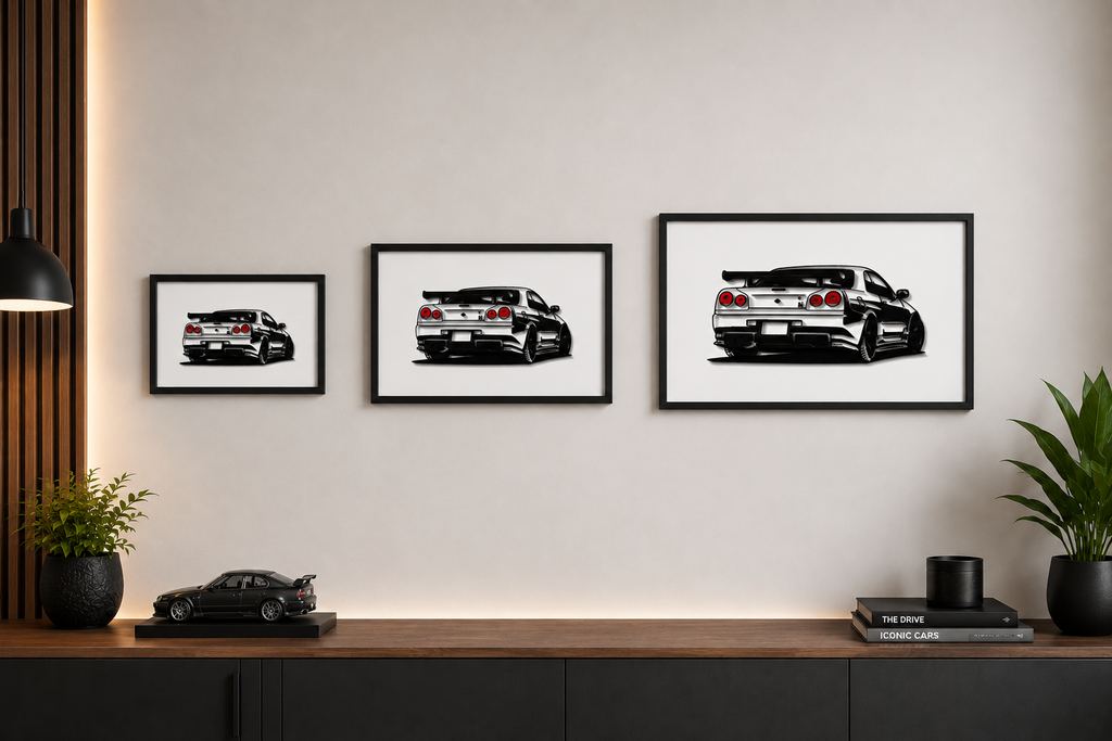 Nissan Skyline GTR R34 - 3D Wall Art - Made in the UK