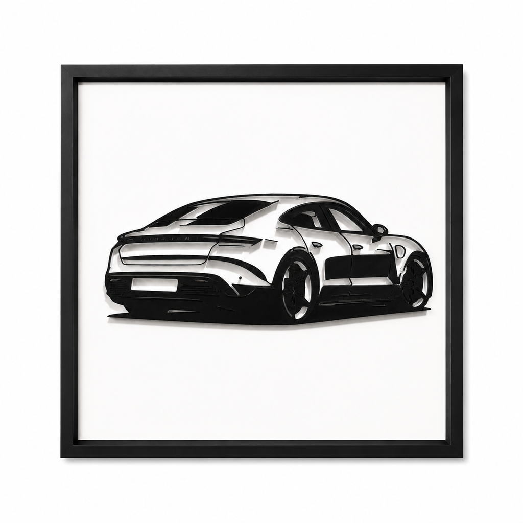 Porsche Taycan - 3D Wall Art - Made in the UK